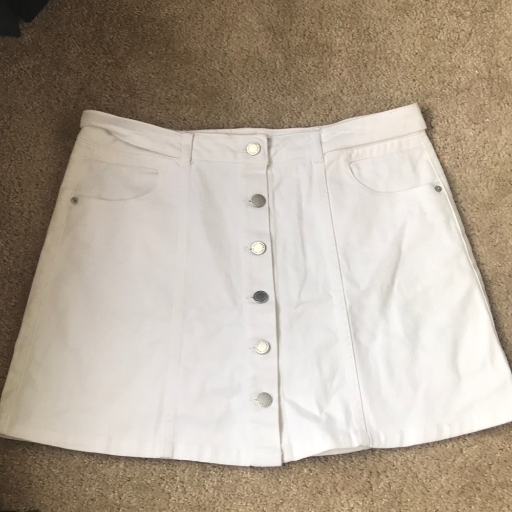 Jolt White Denim Skirt